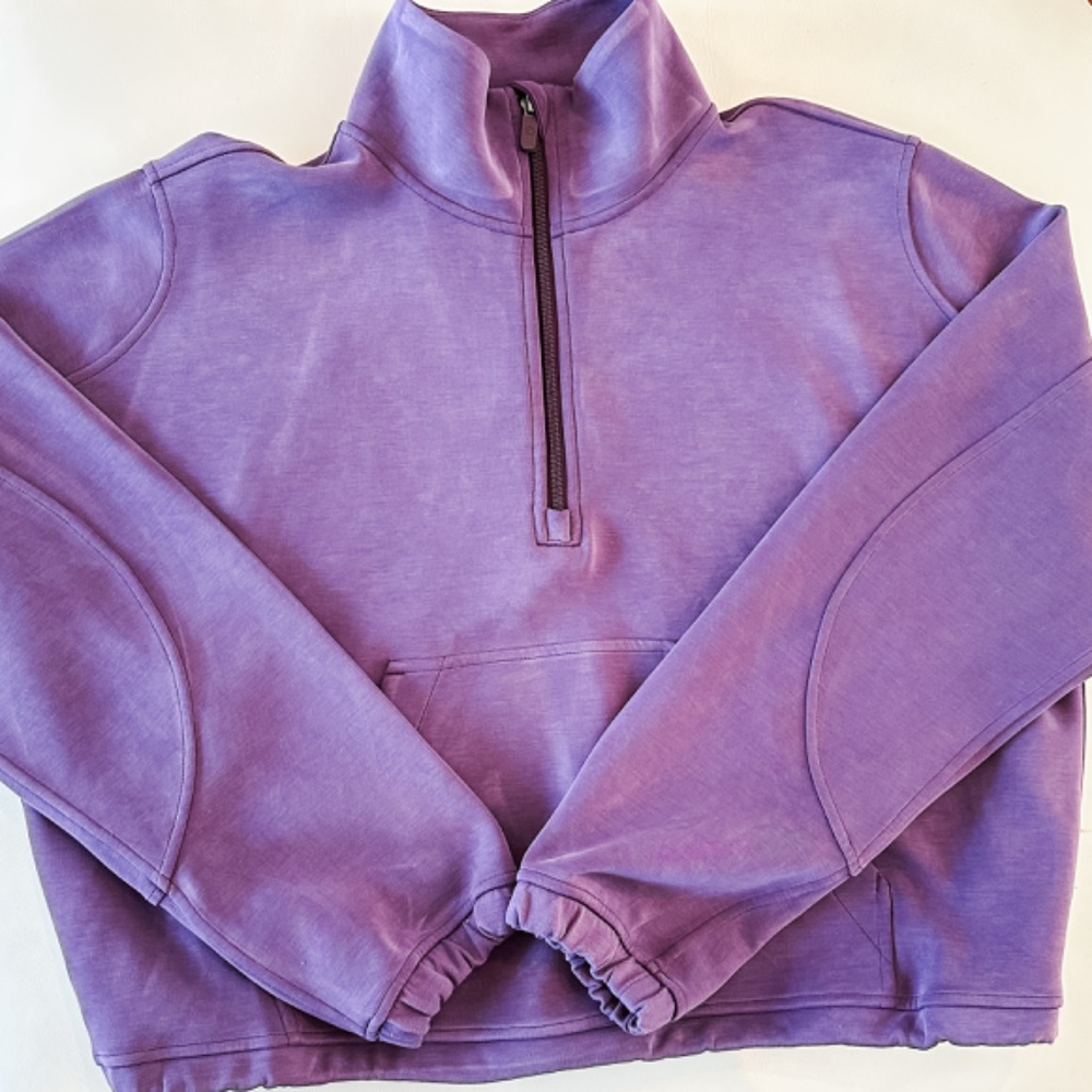 💜 Lululemon | Brushed Softstreme Half Zip | Dramatic Magenta | Size 10 💜 - Picture 7 of 9